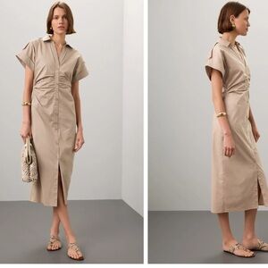 Saunders Collective
Beige Ruched Shirt Dress